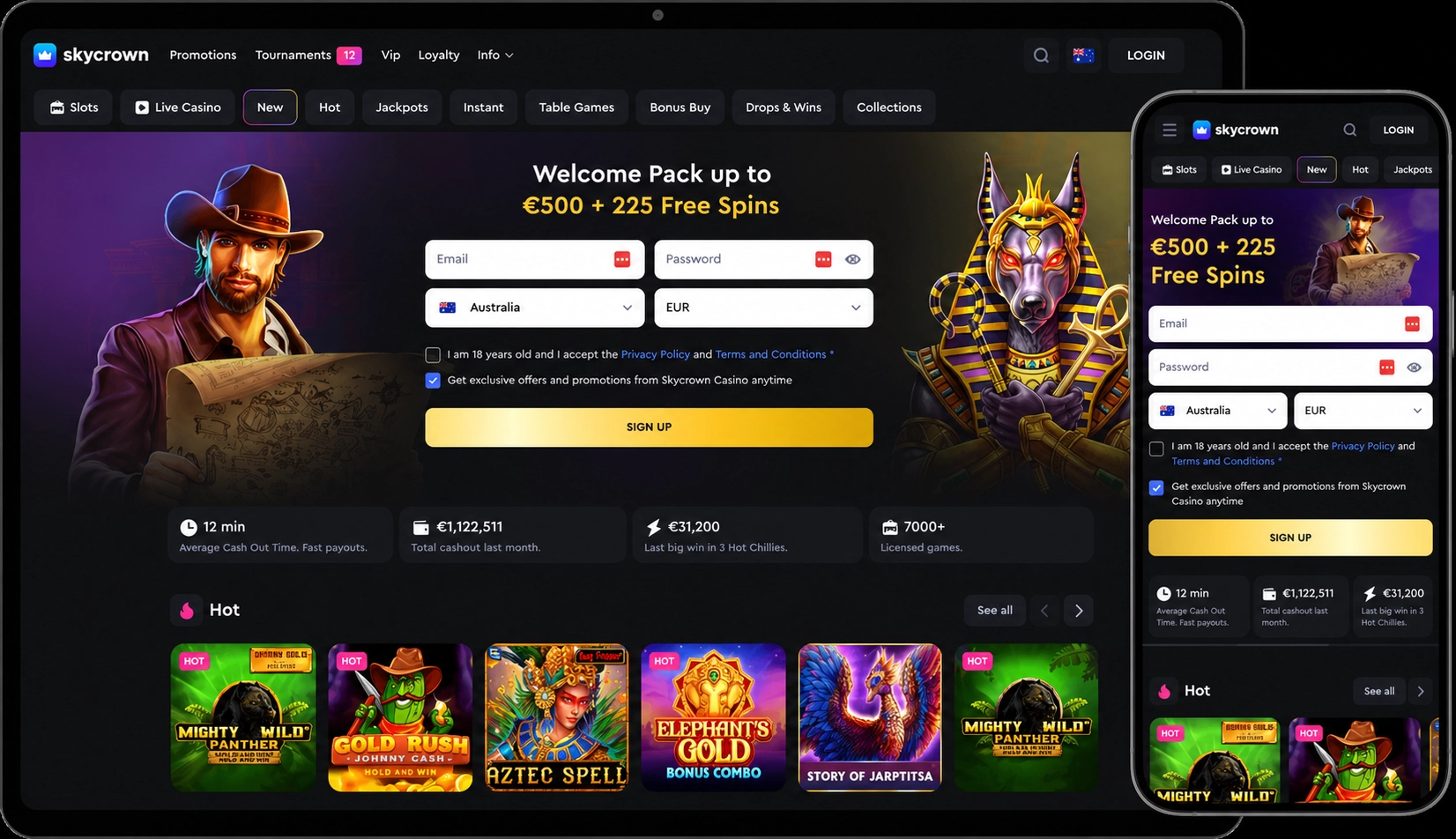 Sky Crown gaming options across platforms